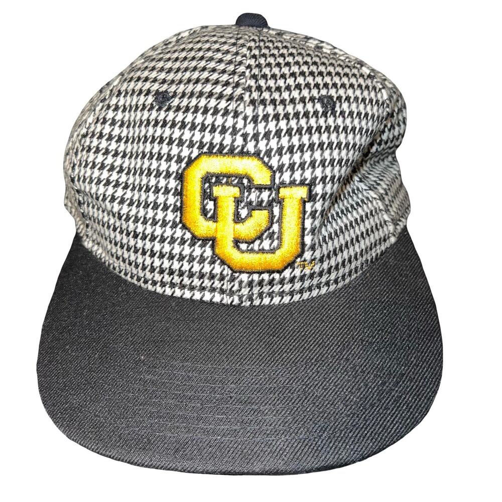 Vintage 90s University Colorado Buffalos Checkered Print KUDZU NCAA Hat Cap